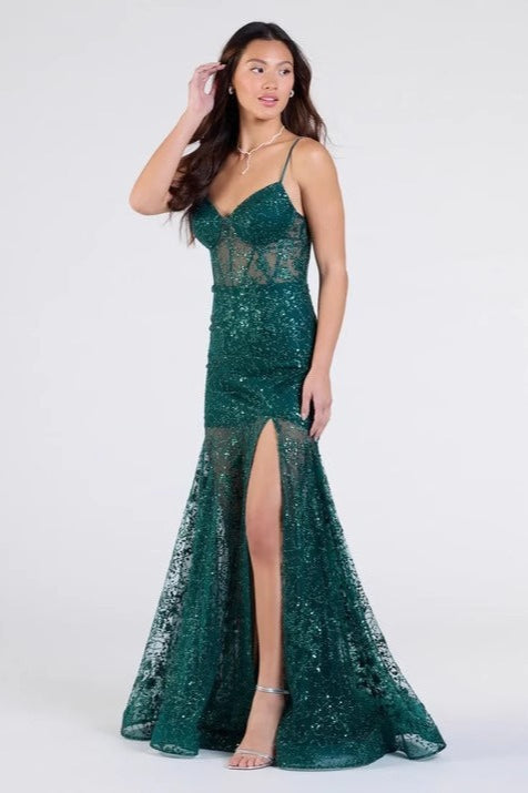 Sequin V-Neck Elegant Long Evening Party Dress