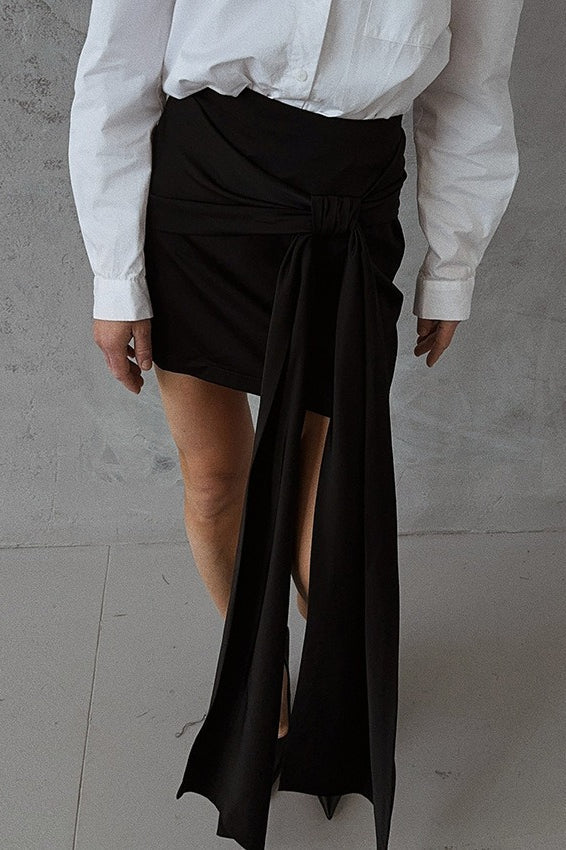 Elegant Satin Loose Mini Work Skirt