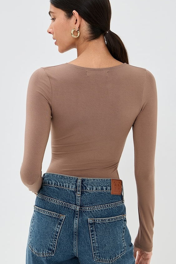 Sexy Solid Cutout Long Sleeve Fitted Base Layer