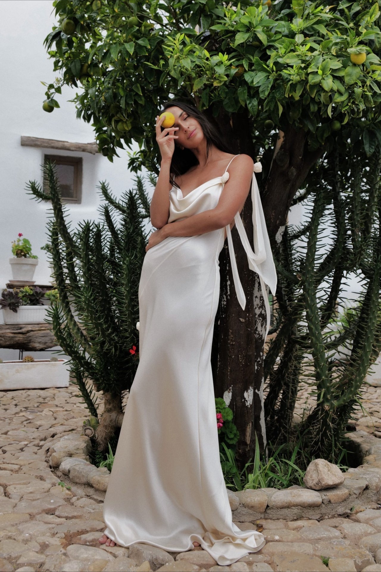 Deep Open Back Handmade Floral Evening Slip Dress