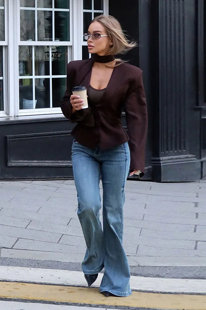Slit VNeck Slim Fit Blazer