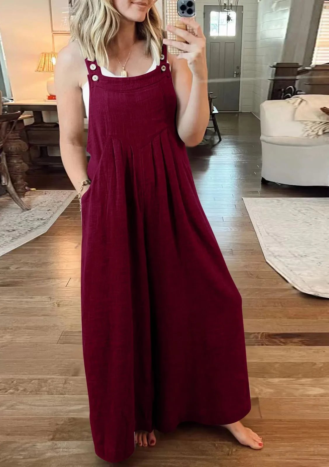 SALE PLUS SIZE WIDE LEG OVERALLS JUMPSUIT