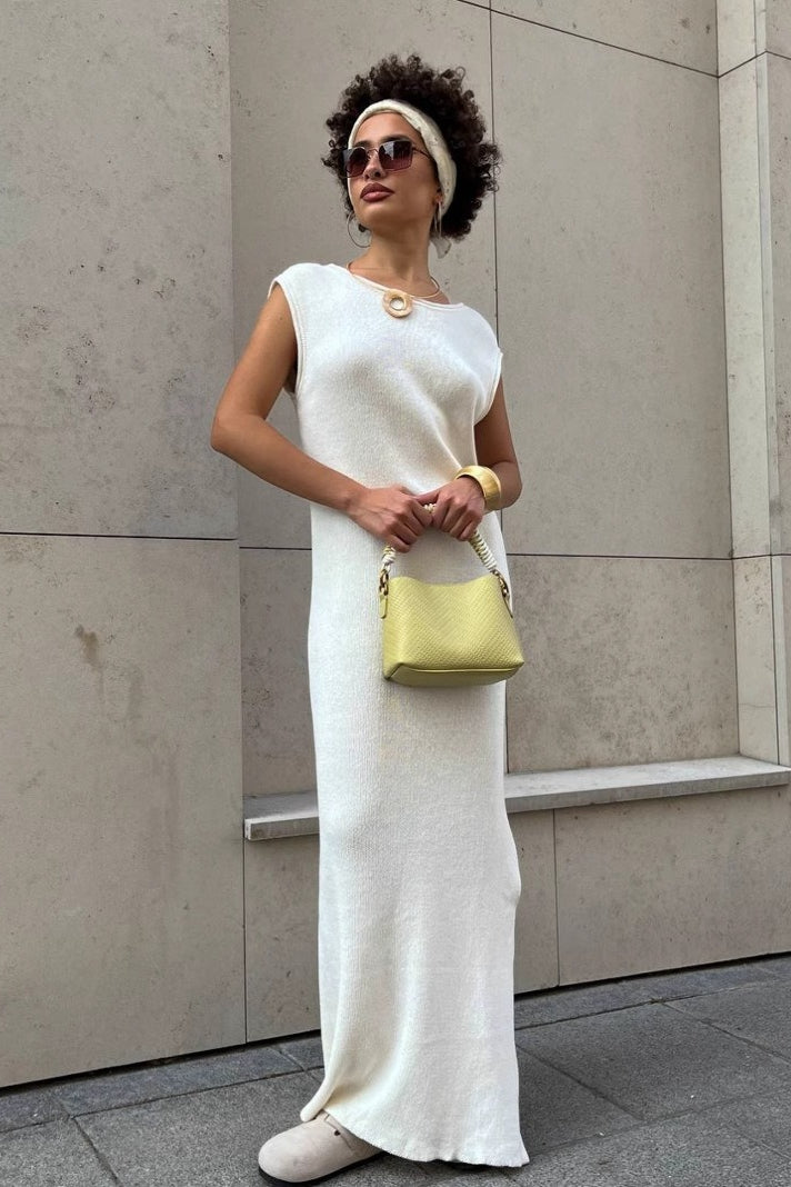 Soft Minimalist Solid SlimFit Cami Sweater Dress
