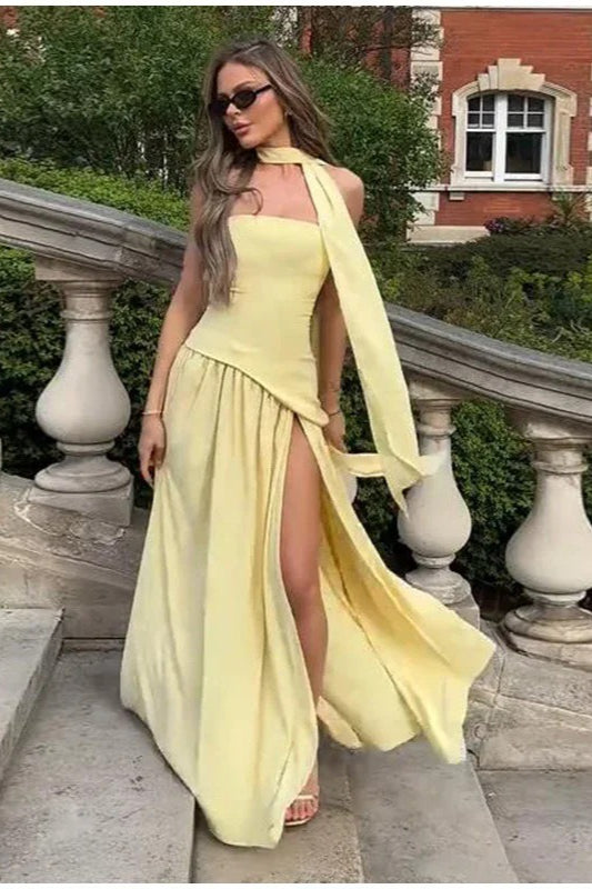 OpenBack Asymmetric Work Dress