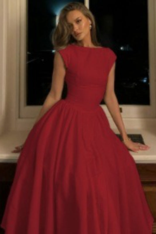 Sexy Off Shoulder Sleeveless Backless Waist Cinched Party Dress