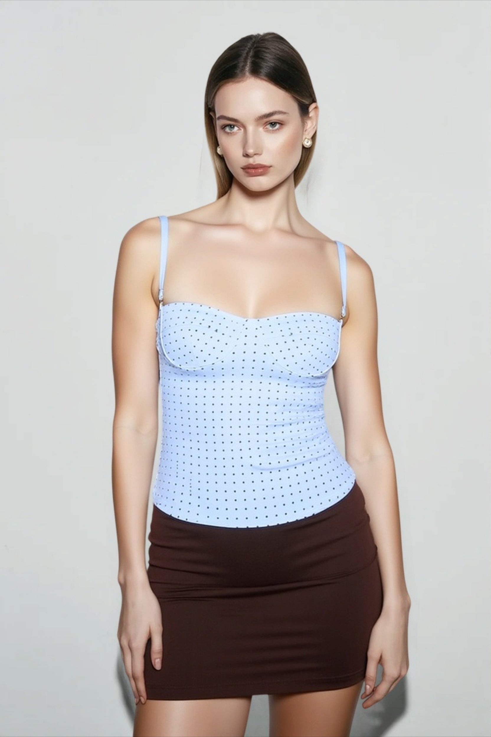 Open back satin cami top