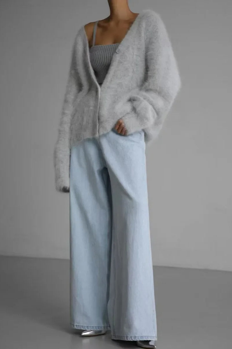 Oversized VNeck Knit Cardigan
