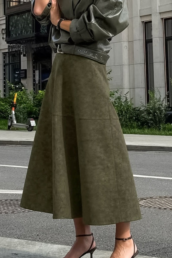 Suede Knit High-Waist Skirt