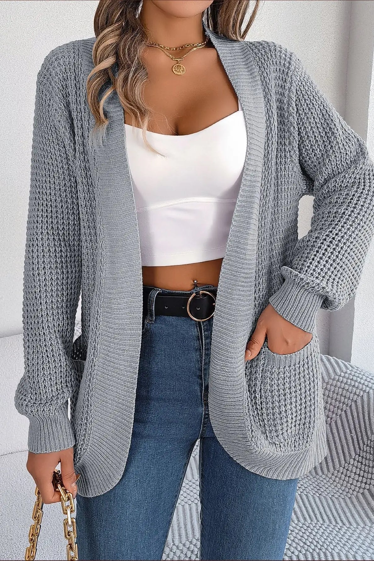 Loose Knit Pocket Cardigan