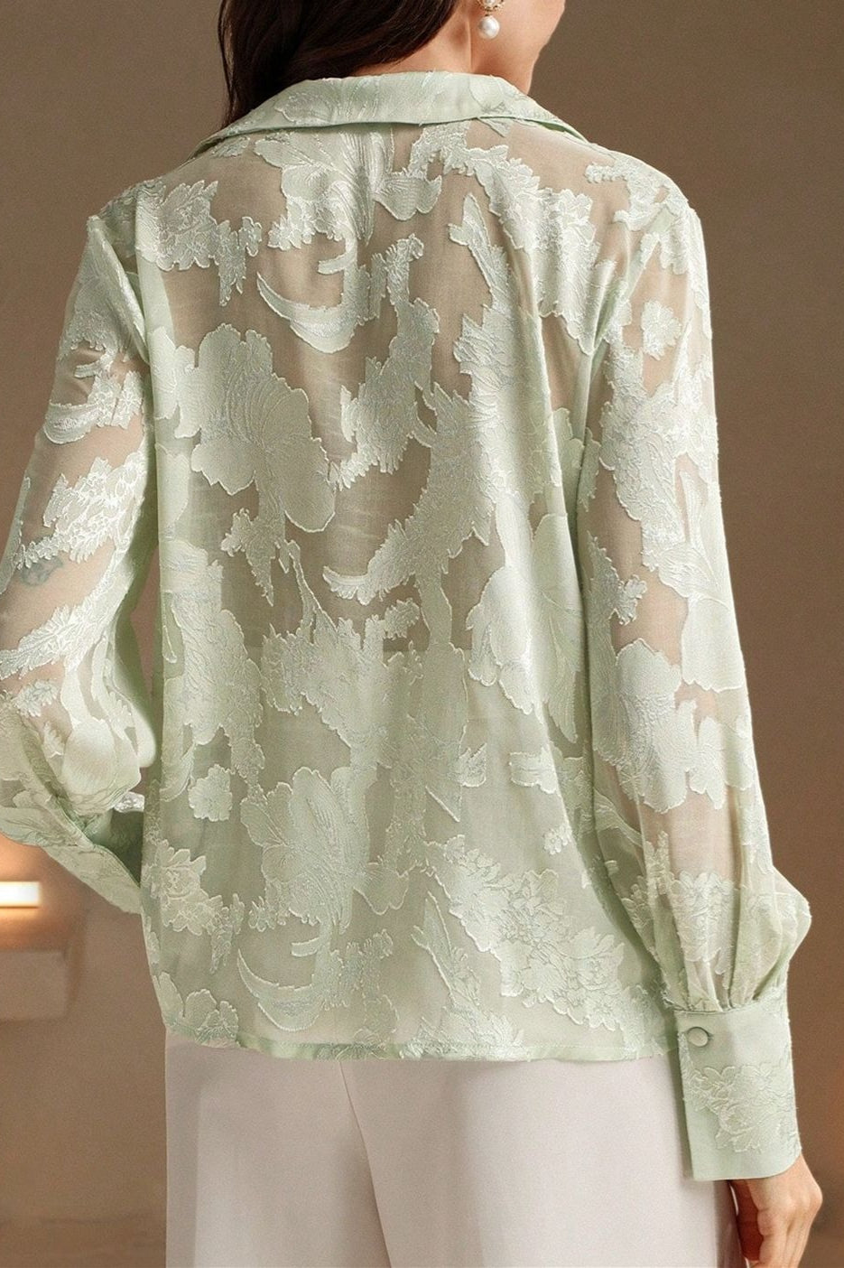 Embroidered Turtleneck Casual Spring-Summer Blouse