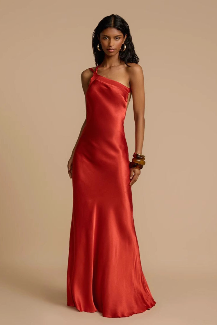 Satin One Shoulder Bodycon Dress 9