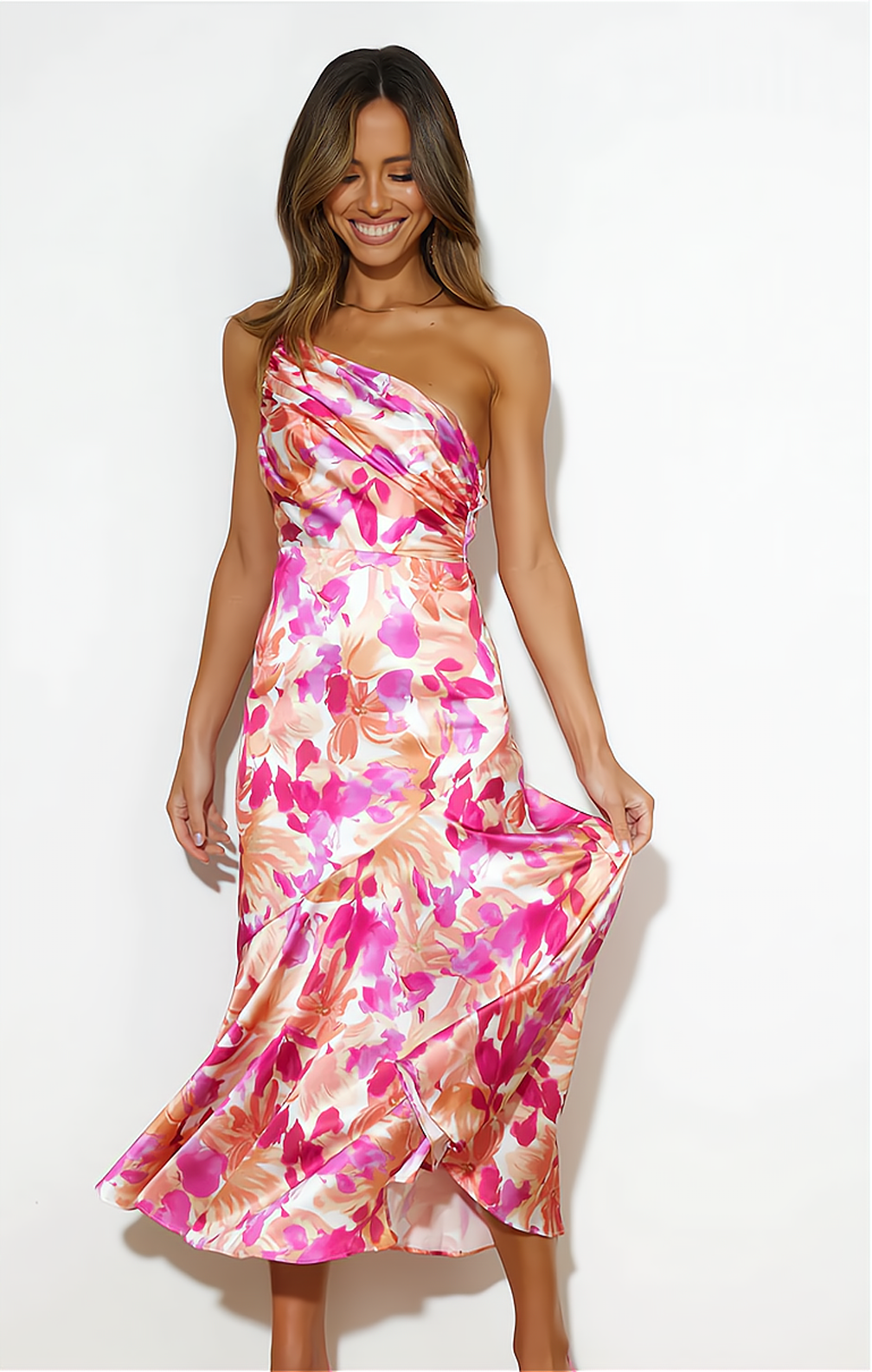 Alma Exclusive Off the Shoulder Floral Dress Evening Wear Edit