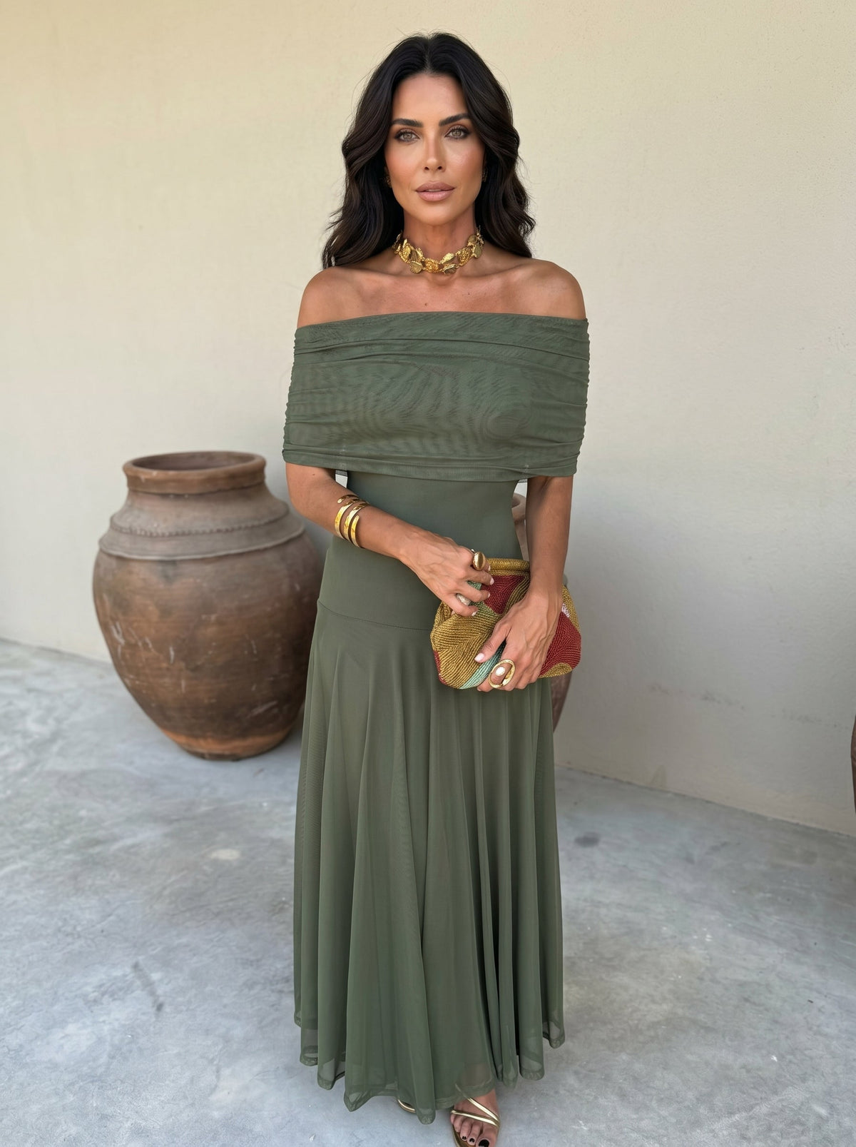 One Shoulder Draped Ruched Waist Flowy Maxi Gown 7