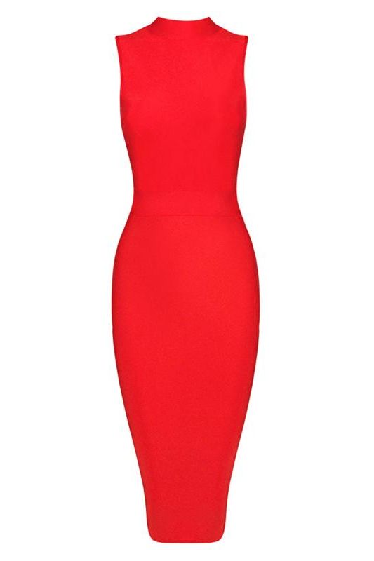 Grace Bandage Midi Dress - Lipstick Red (Sale)