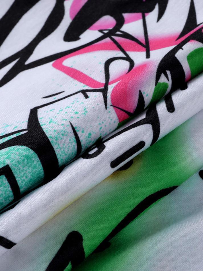 Graffiti Print Graceful Bodycon Maxi Dress
