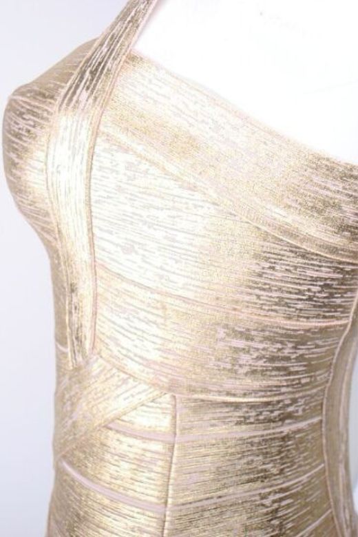 Heidi Bandage Midi Dress - Gold (Sale)