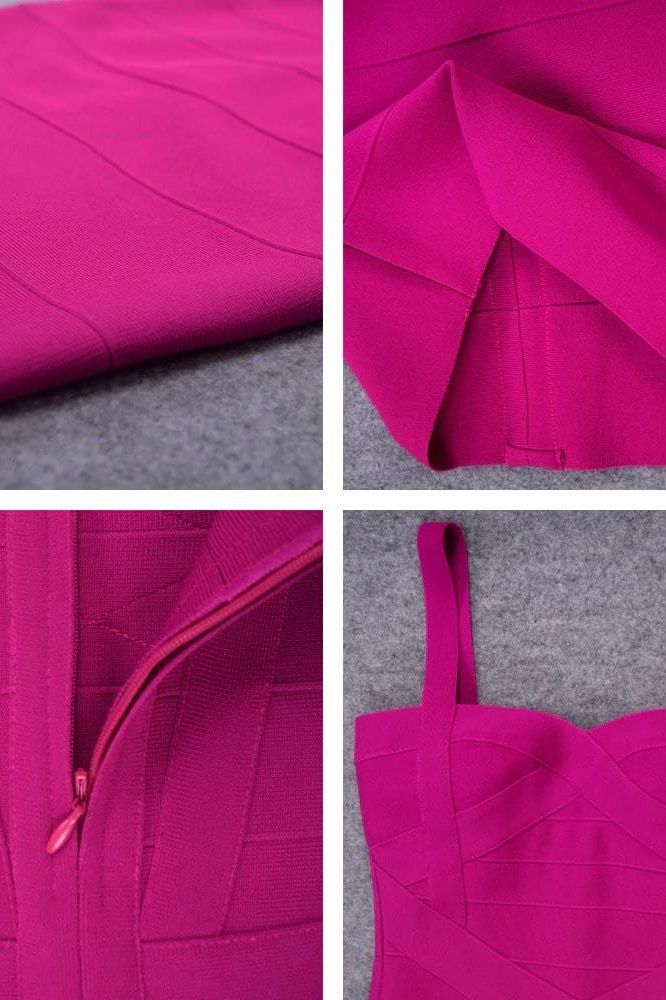 Heidi Bandage Midi Dress - Magenta Pink (Sale)
