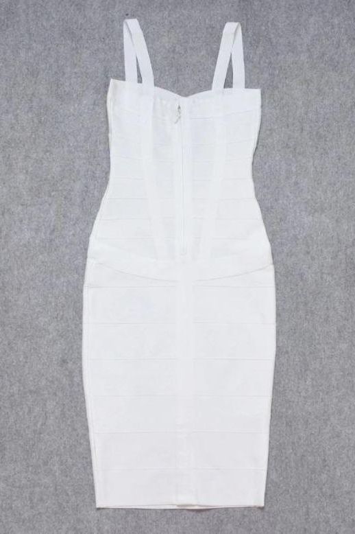 Heidi Bandage Midi Dress - White Pearl (Sale)