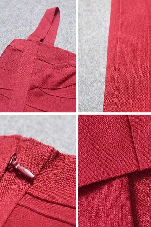 Heidi Bandage Midi Dress - Red Wine (Sale)