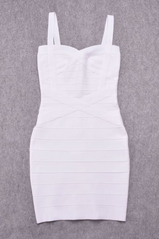 Heidi Bandage Mini Dress - White Pearl (Sale)
