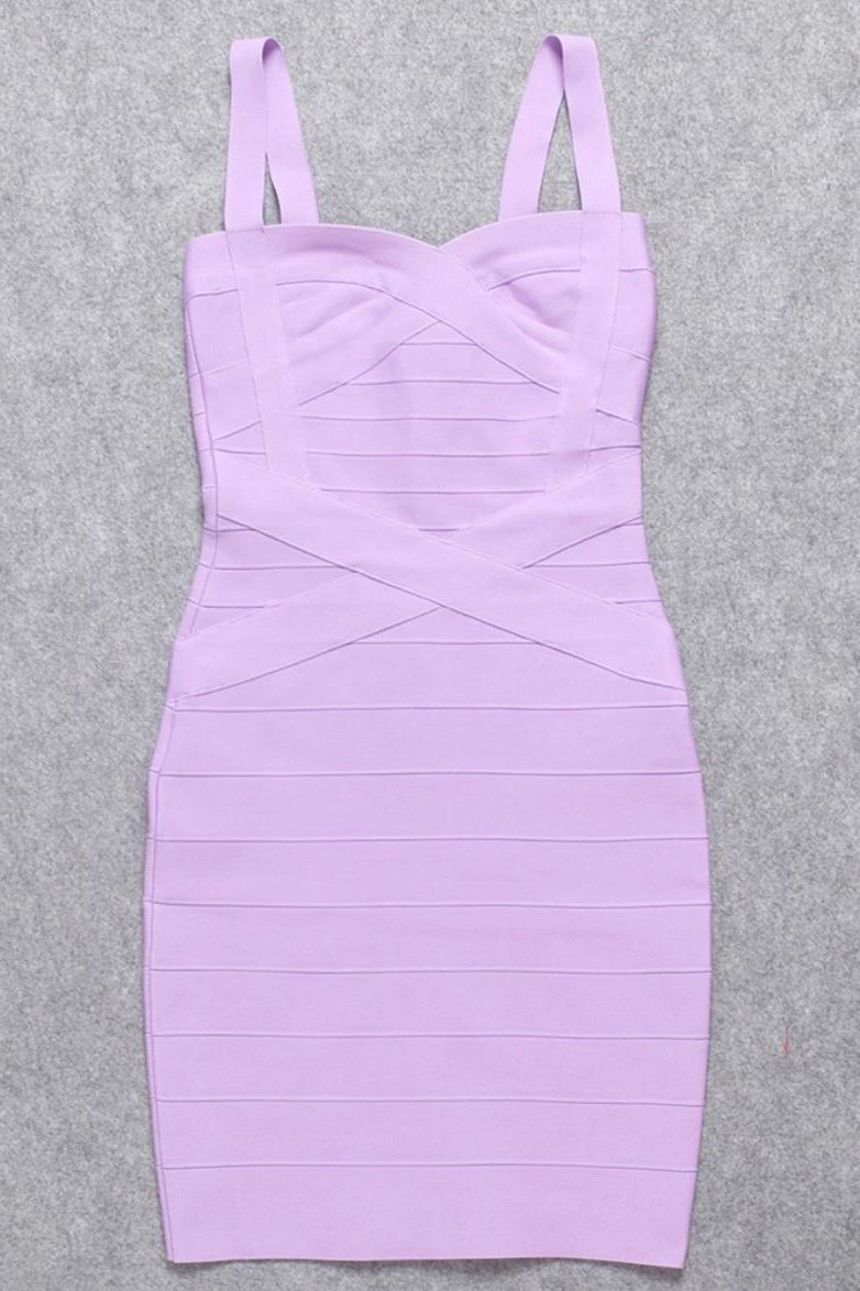 Heidi Bandage Mini Dress - Violet Purple (Sale)