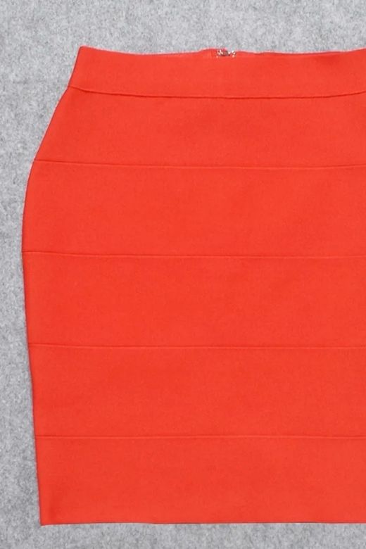 High Waist Bandage Mini Skirt - Lipstick Red
