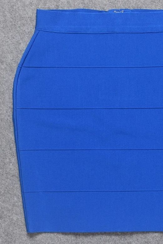 High Waist Bandage Mini Skirt - Royal Blue