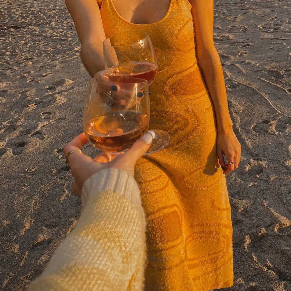 Scoop Neck Spaghetti Strap Abstract Swirl Knit Bodycon Midi Dress