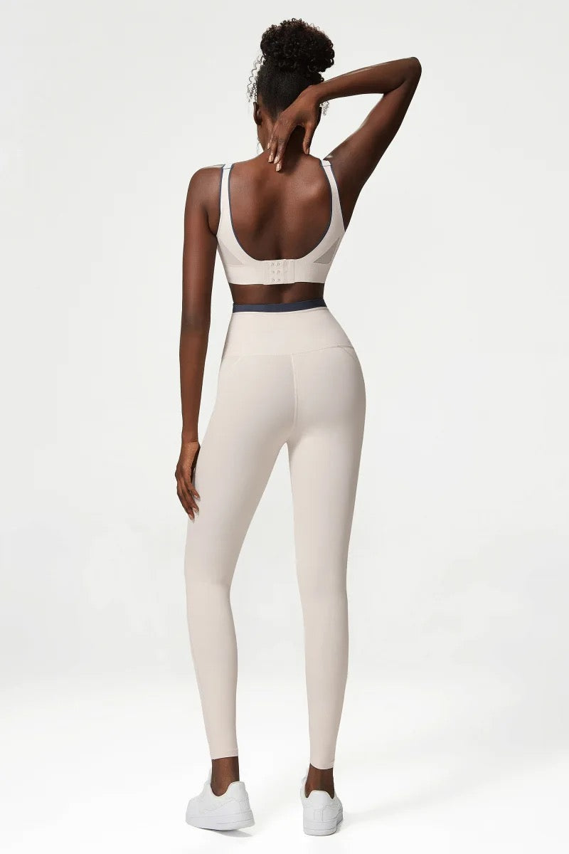 Peyton Sports Bra And Graceful Leggings Set Milk White Milk White / M