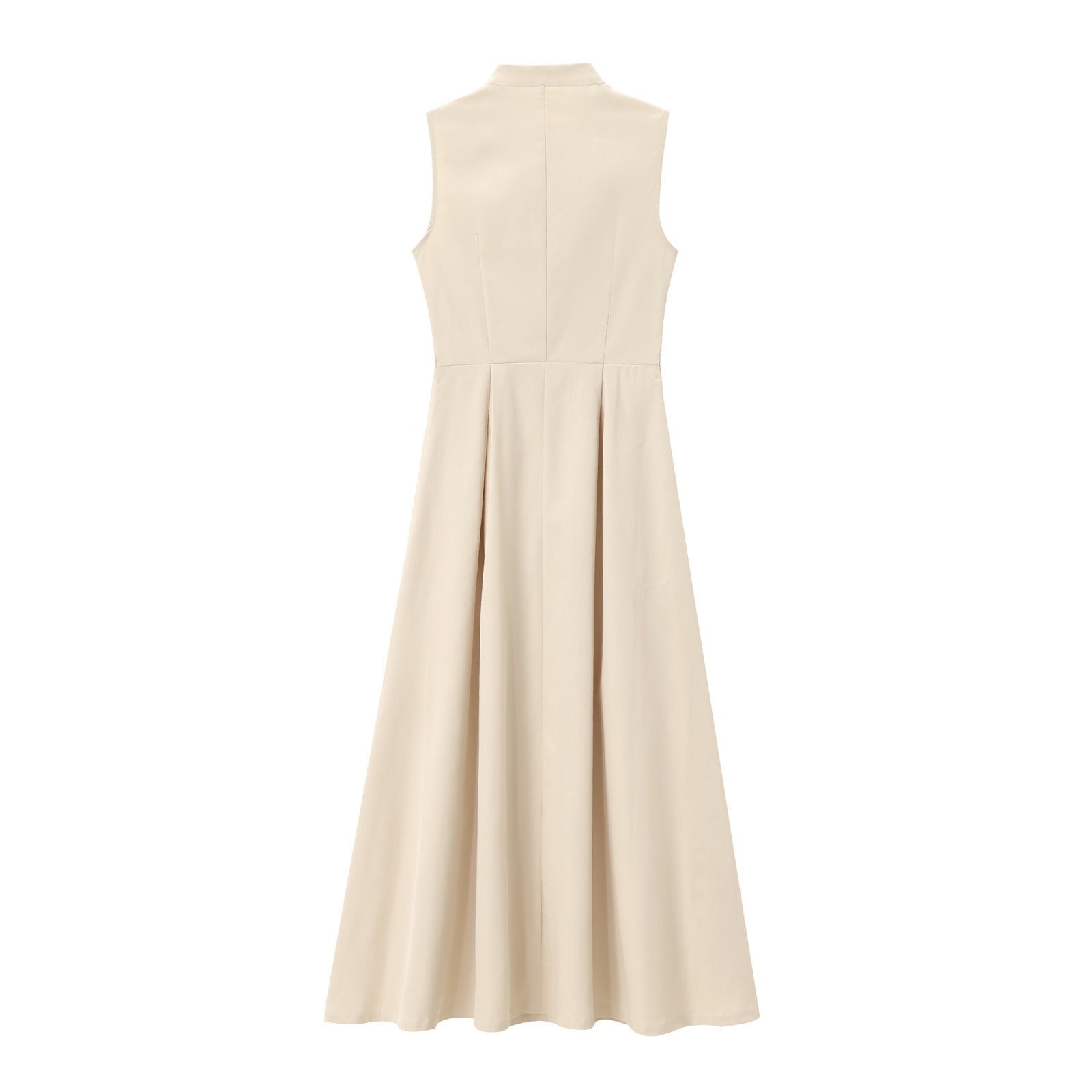 Drawstring sleeveless zip-up solid ruched mini dress