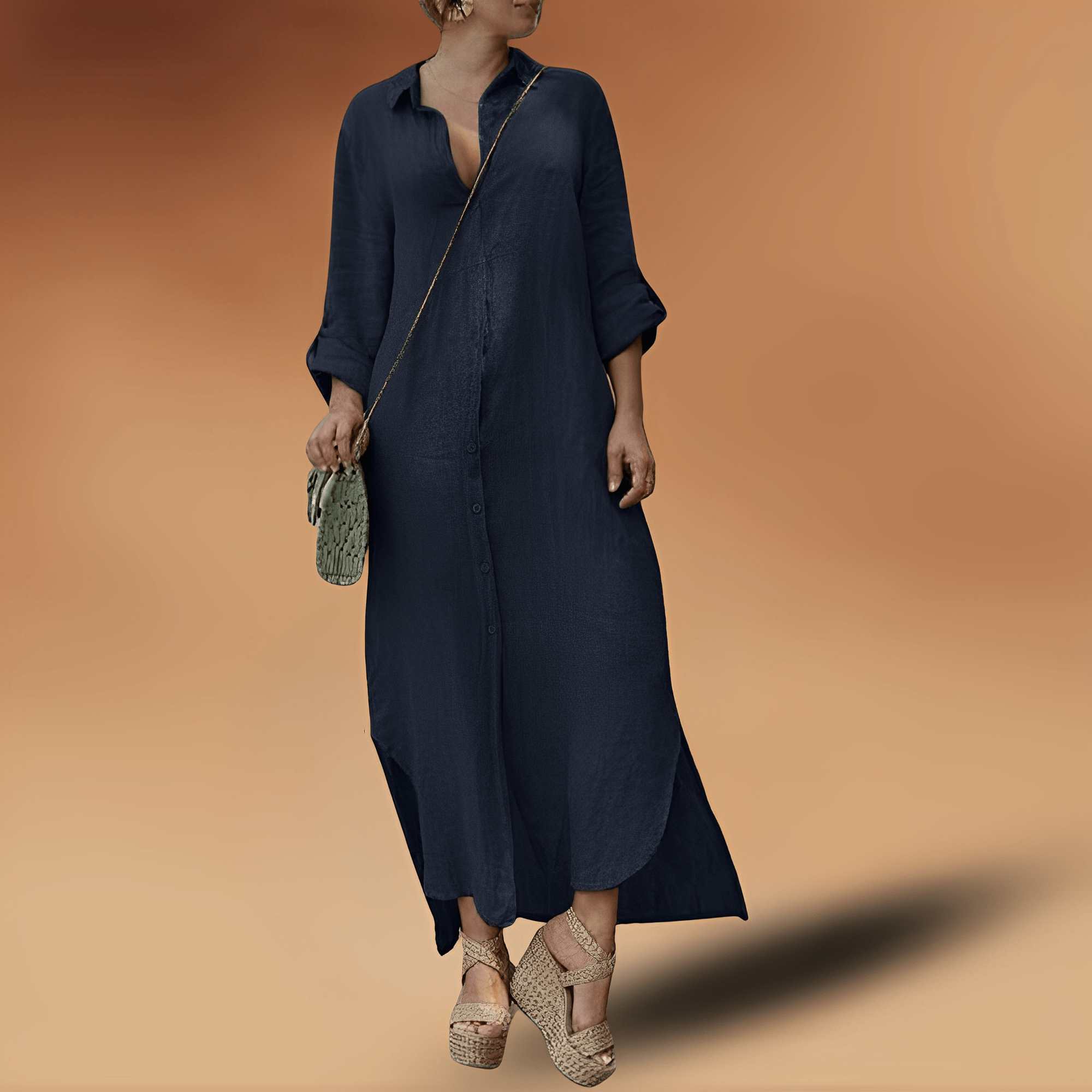 Diana Premium Long Linen Dress Boutique Collection