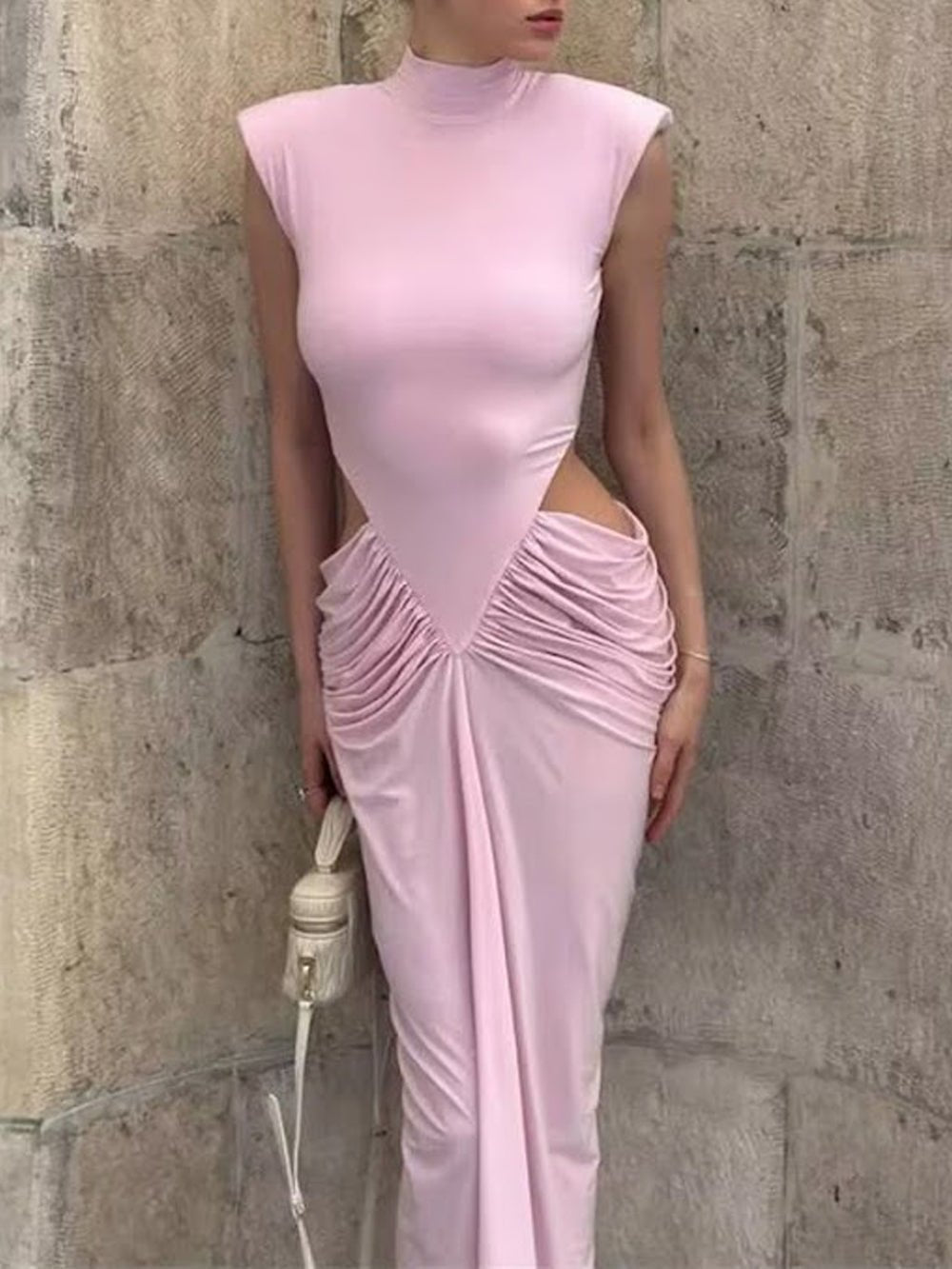 Isla Ruched Cut Out Gown