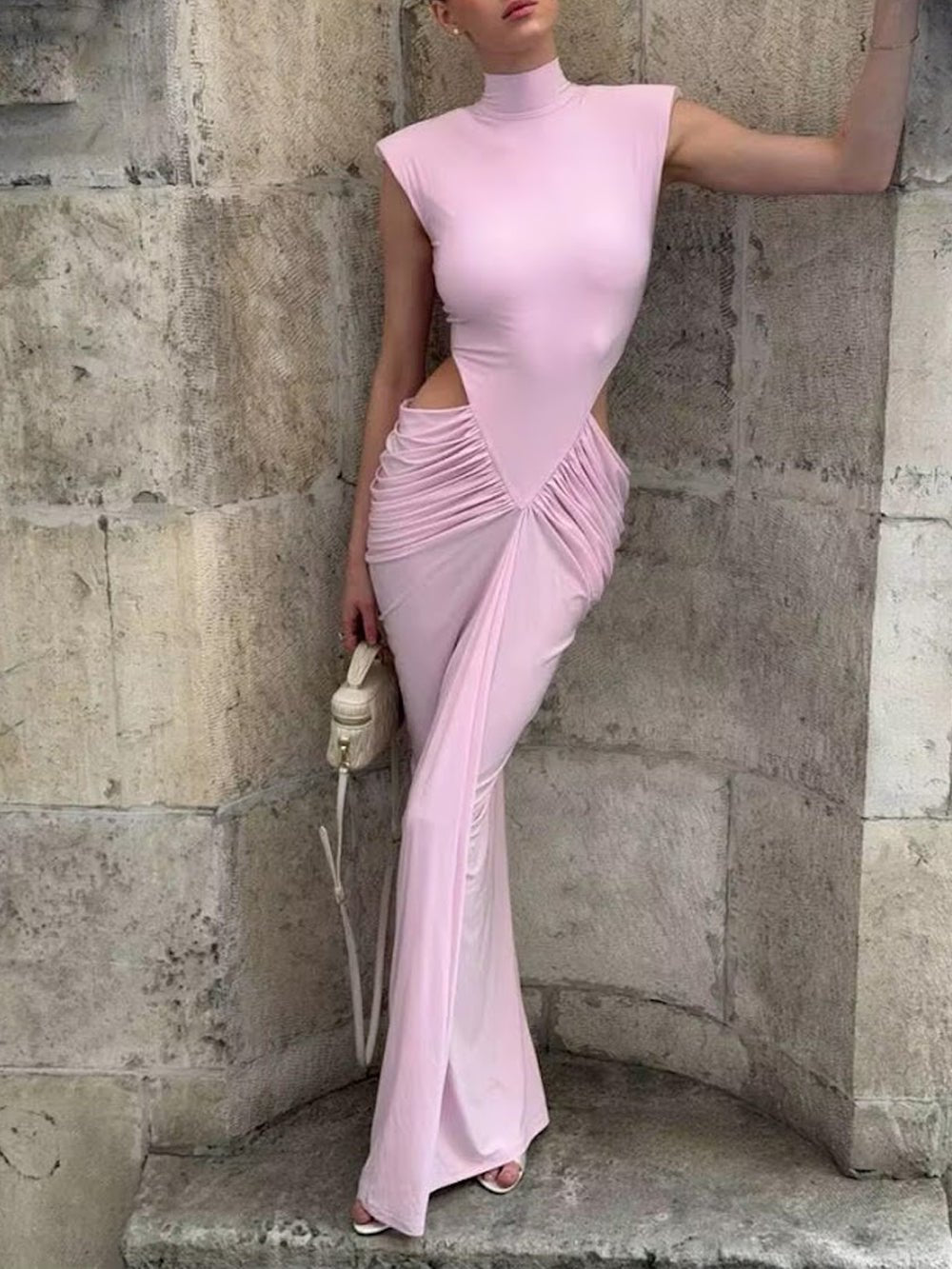 Isla Ruched Cut Out Gown