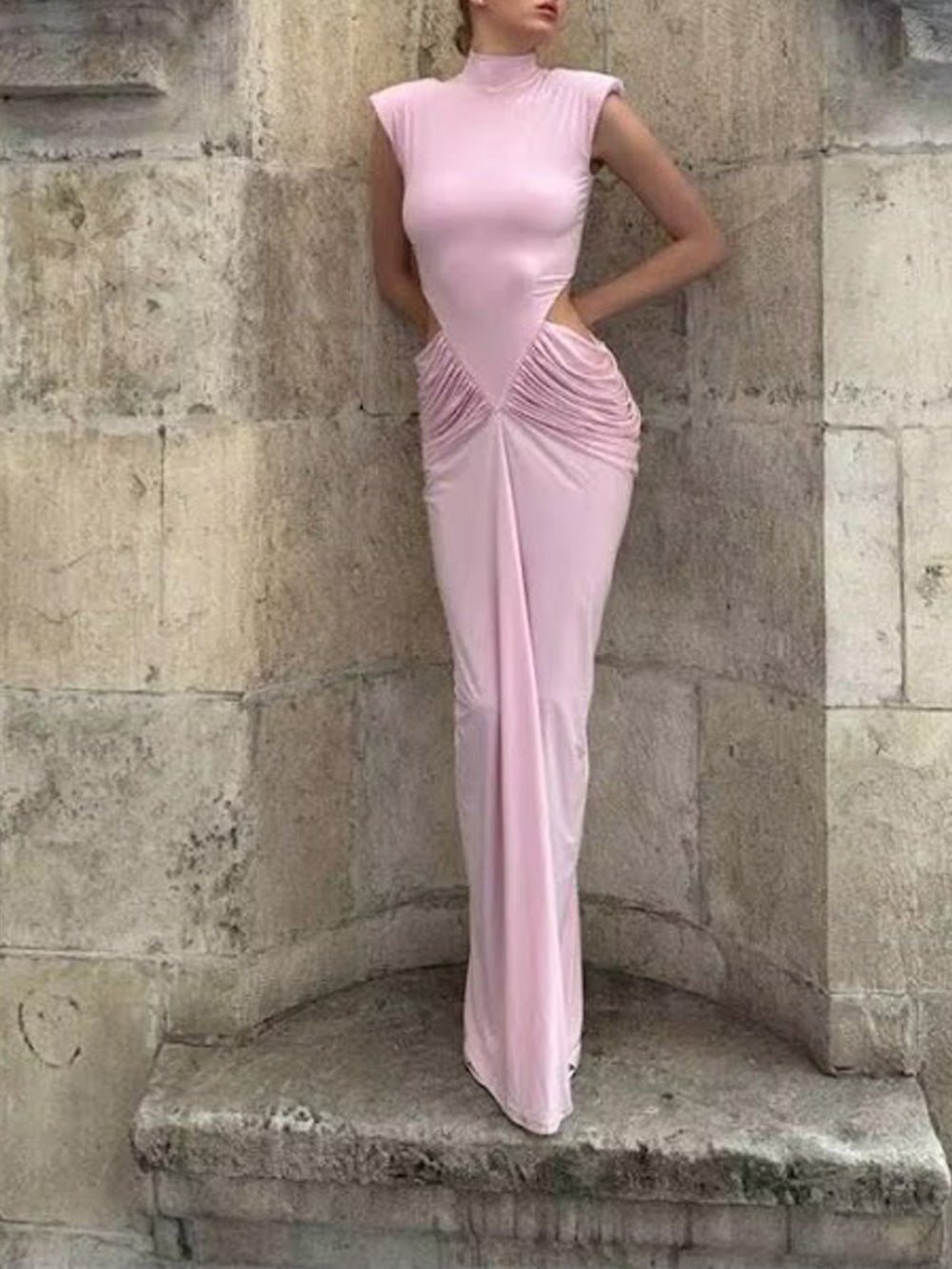Isla Ruched Cut Out Gown