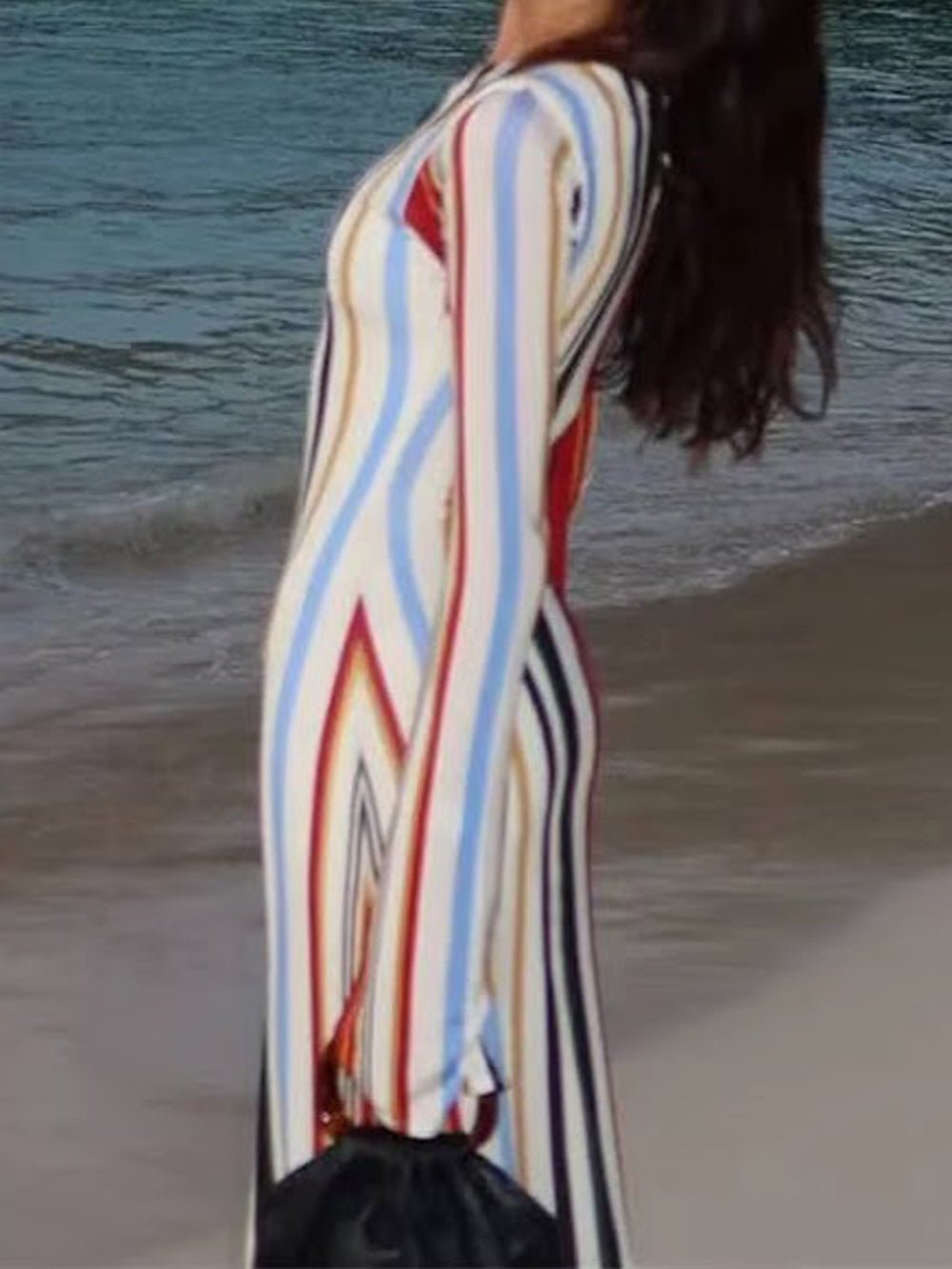 Isla Striped Long Sleeve Maxi Dress