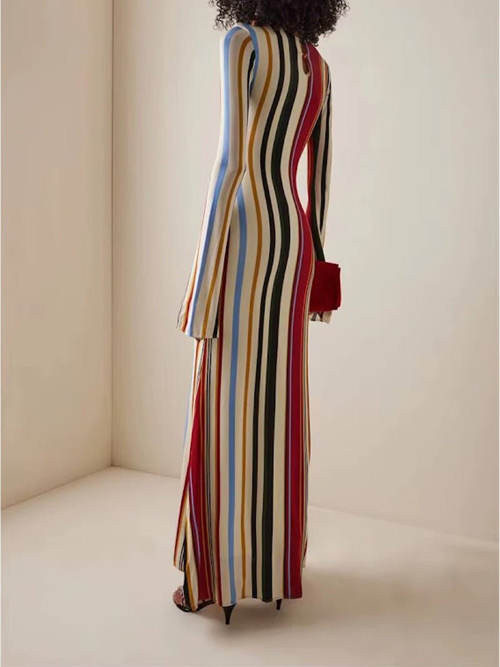 Isla Striped Long Sleeve Maxi Dress
