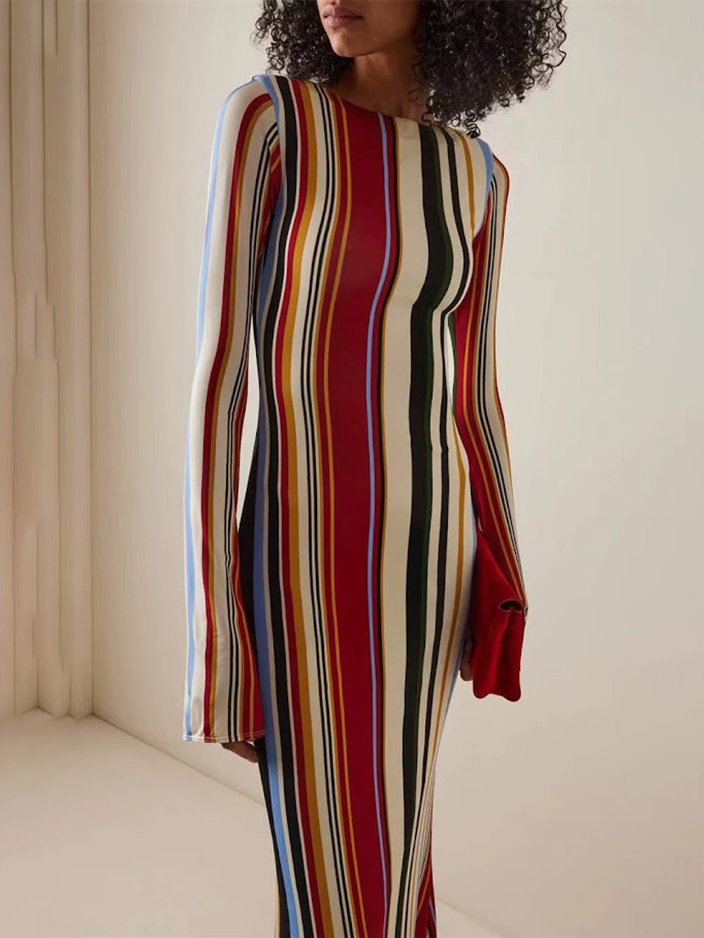 Isla Striped Long Sleeve Maxi Dress