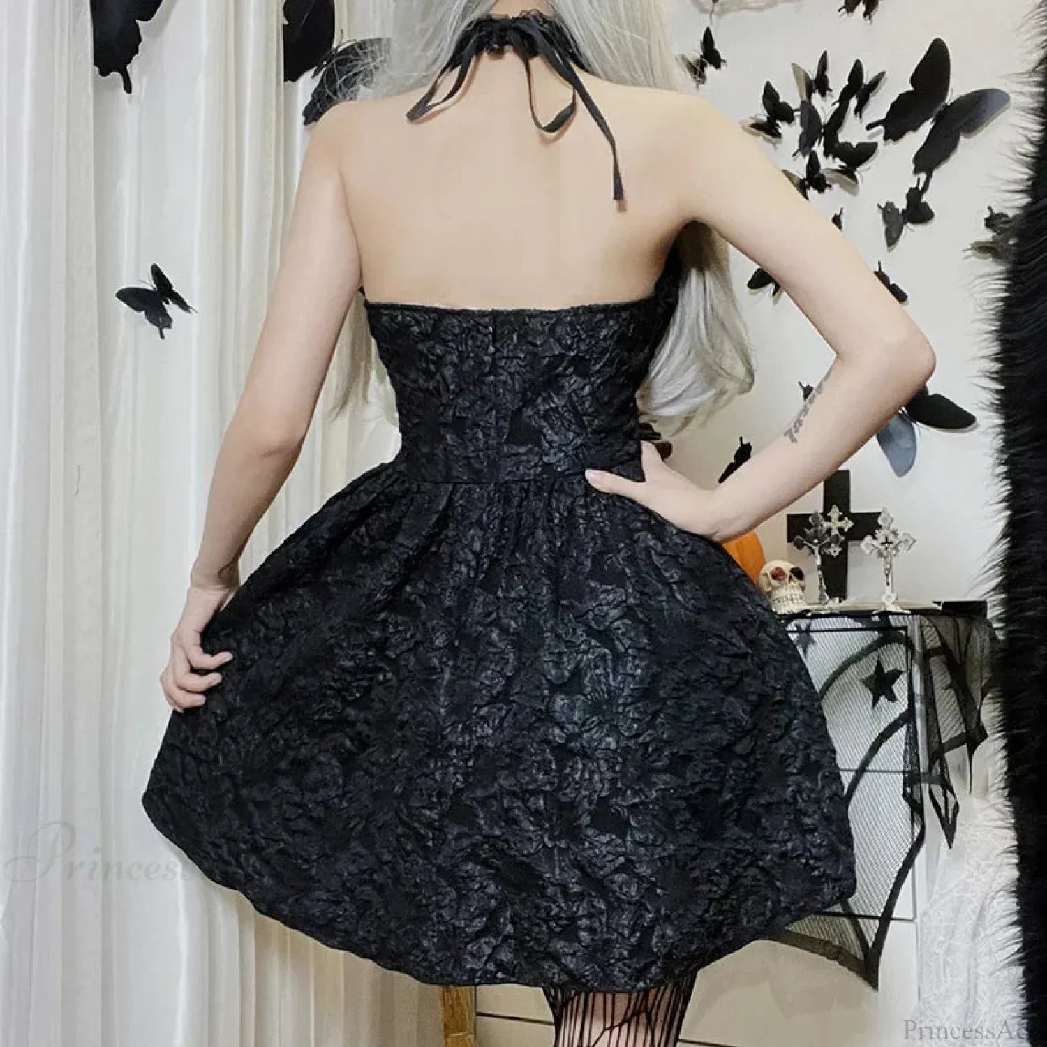 Jacquard Gathered Small Dress