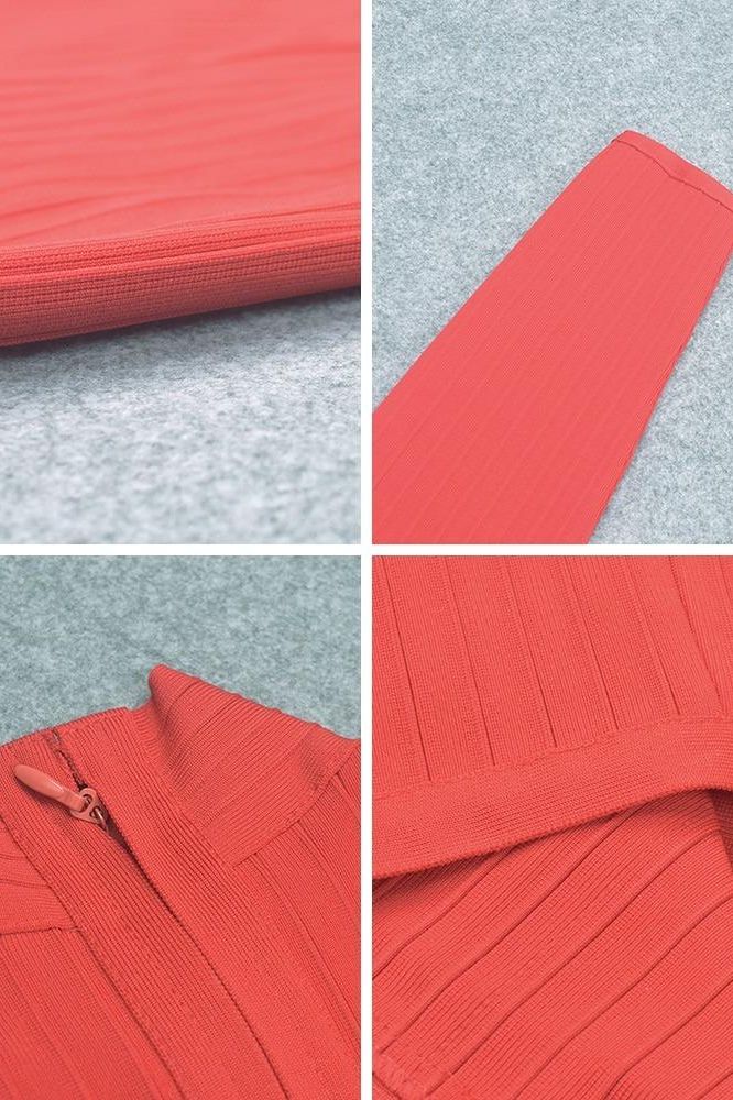 Jane Long Sleeve Bodycon Midi Dress - Lipstick Red (Sale)