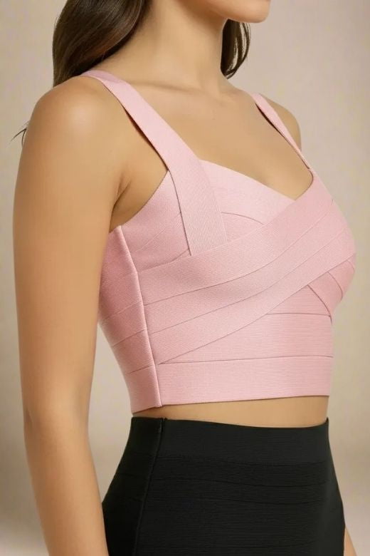 Jay Bandage Crop Top - Dusty Pink