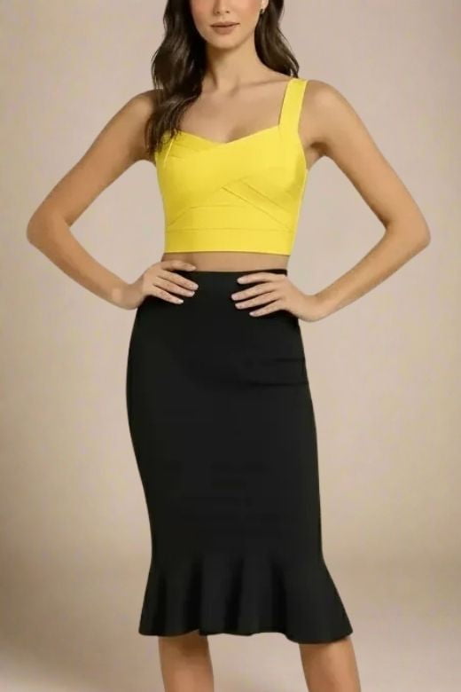 Jay Bandage Crop Top - Sun Yellow