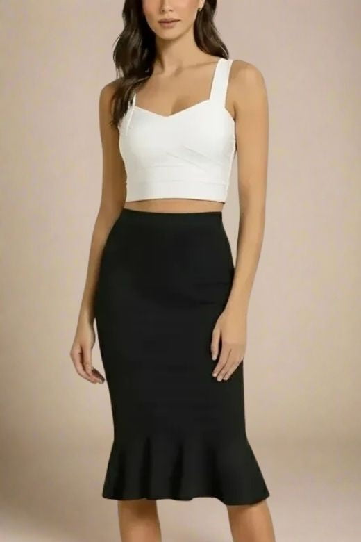Jay Bandage Crop Top - White Pearl