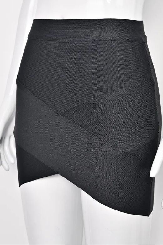 Jay High Waist Bandage Mini Skirt - Classic Black