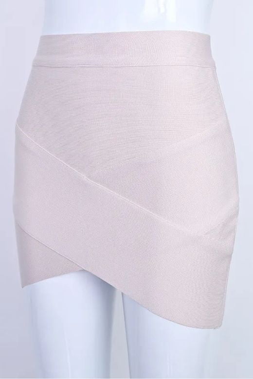 Jay High Waist Bandage Mini Skirt - Cream