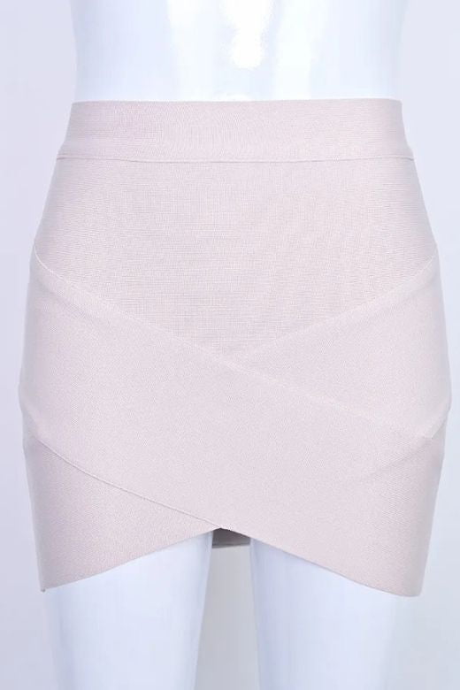 Jay High Waist Bandage Mini Skirt - Cream