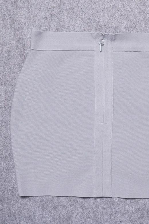 Jay High Waist Bandage Mini Skirt - Grey