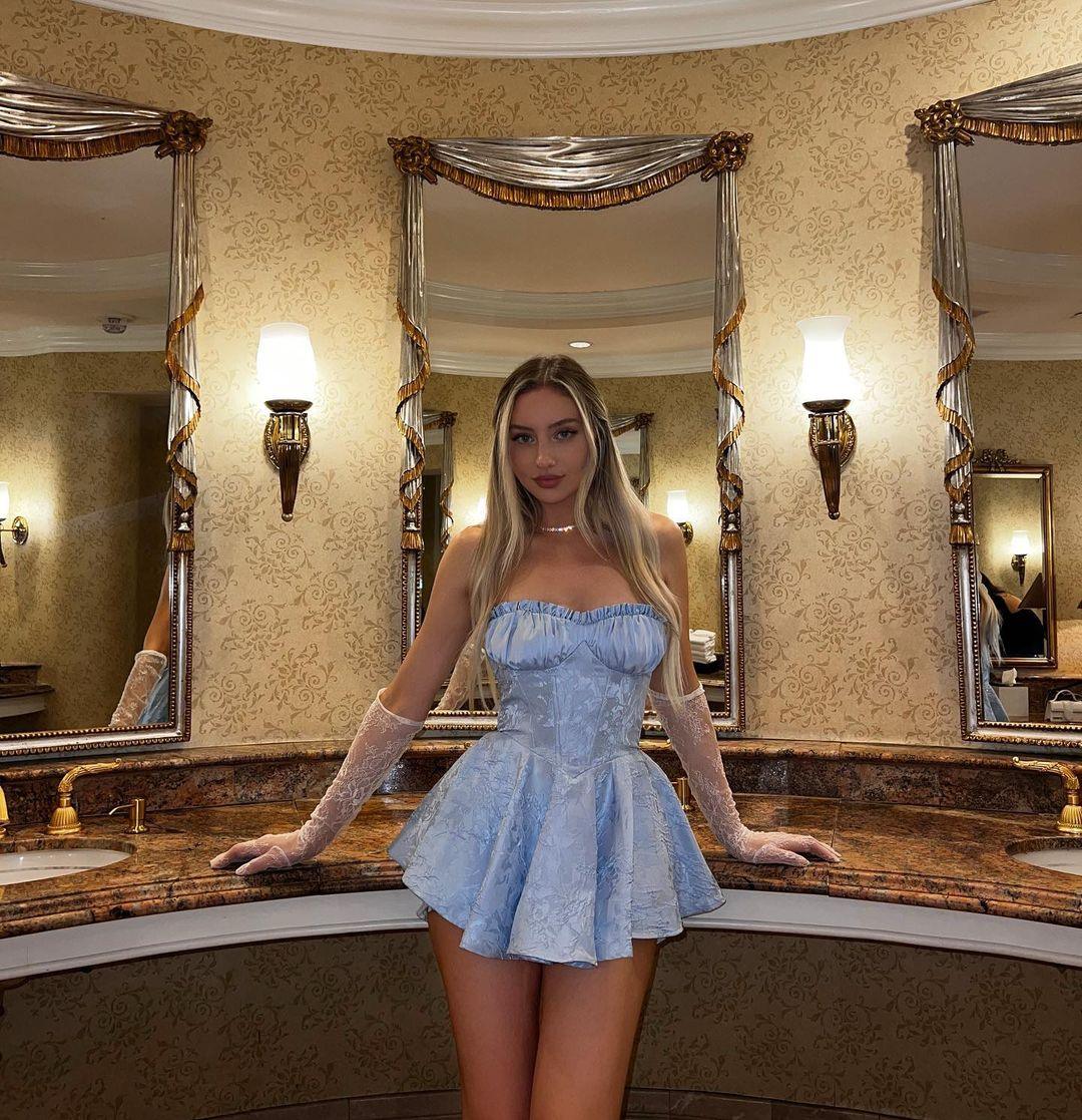 Strapless Ruffle Trim Corset Jacquard Flared Mini Dress