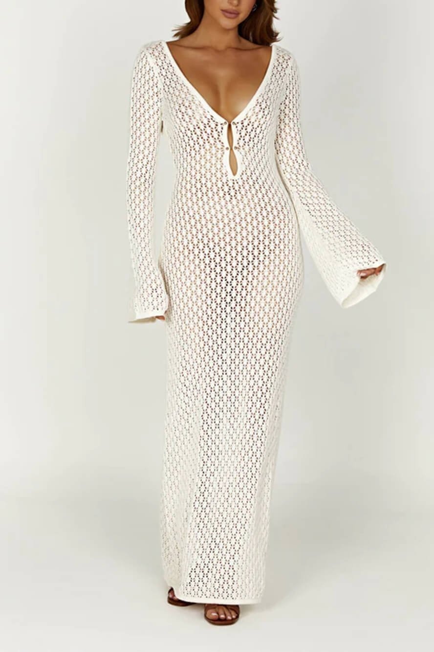Josie V - neck Cut - out Knit Maxi Dress