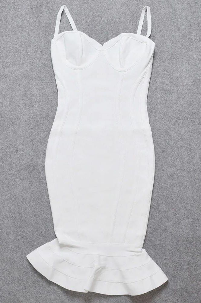 Joy Bandage Midi Dress - White Pearl (Sale)
