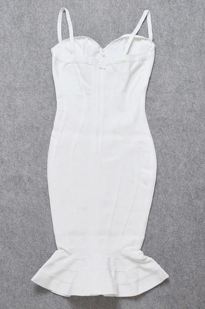 Joy Bandage Midi Dress - White Pearl (Sale)